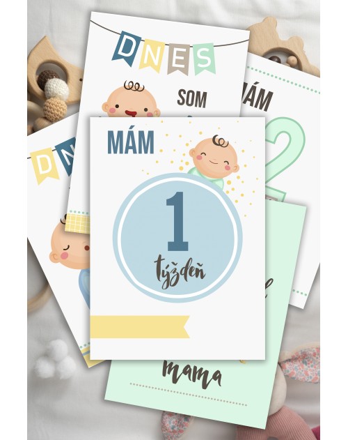 Míľnikové kartičky Cute Babies pre chlapca