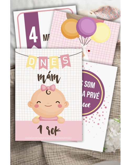 Míľnikové kartičky Cute Babies pre dievča